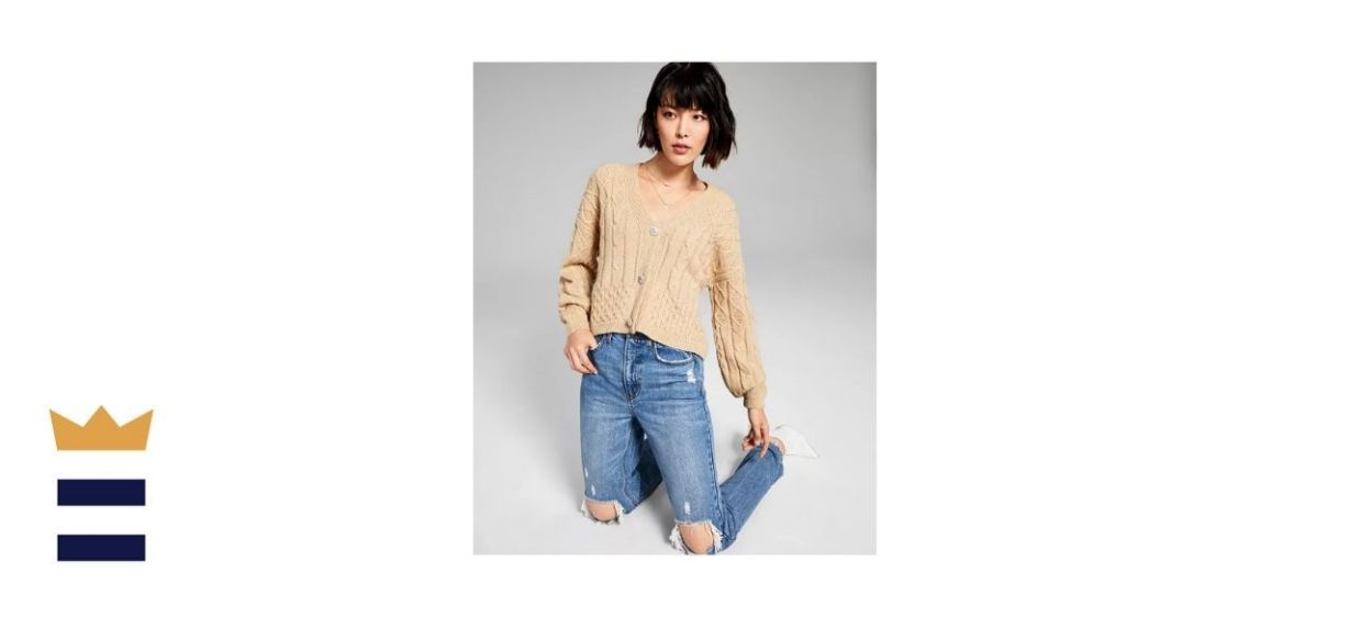 And Now This Women's Embellished Button Cardigan