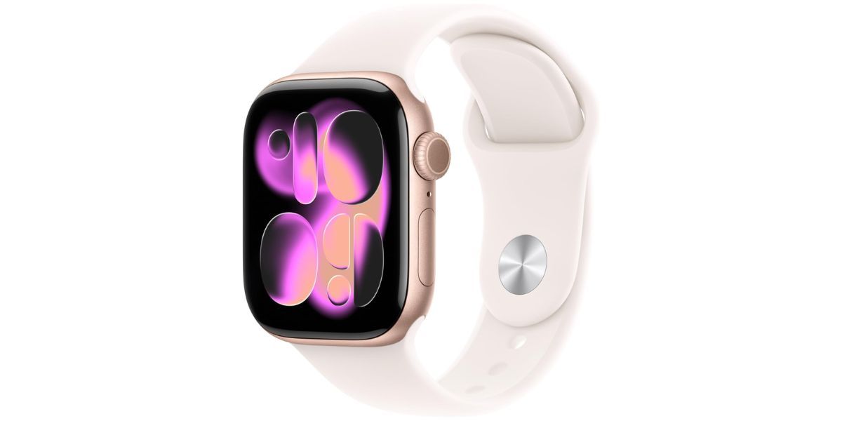 Apple Watch Series 11 [GPS 42mm] Smartwatch with Rose Gold Aluminum Case with Light Blush Sport Band - S/M