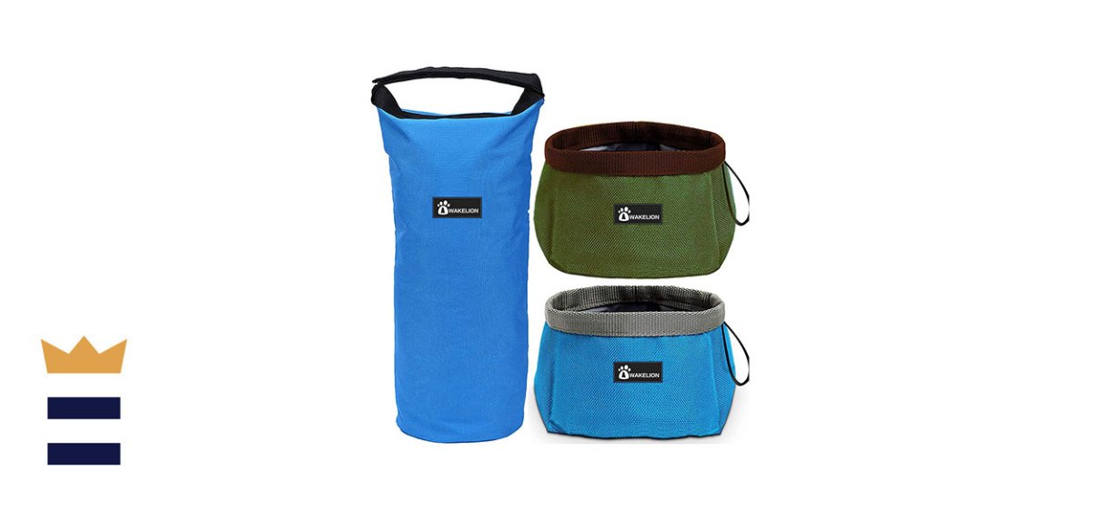 Awakelion Portable Travel Dog Bowl Kit