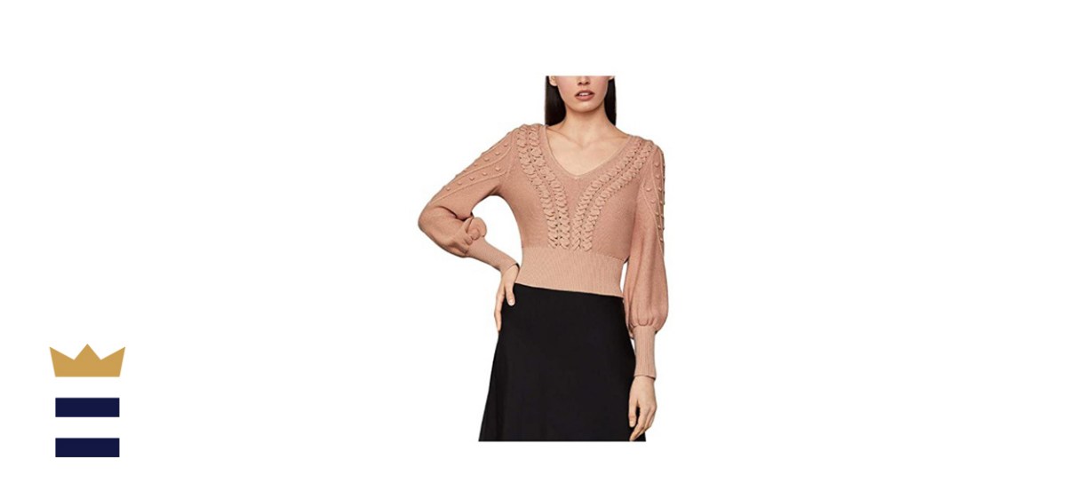 BCBGMAXAZRIA Bishop Sleeve Cable Sweater