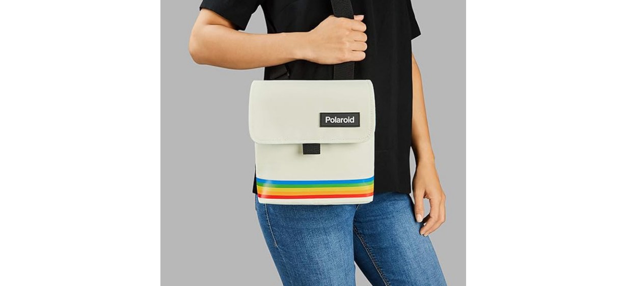Person using Polaroid Box Camera Bag