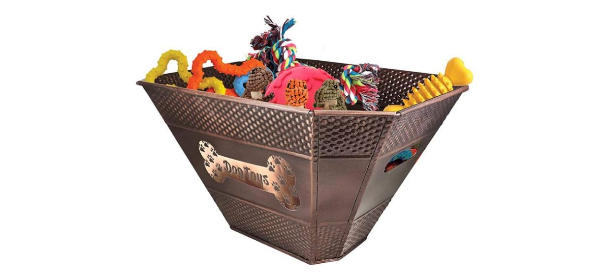 Best Brekx Metal Indestructible Dog Toy Bin