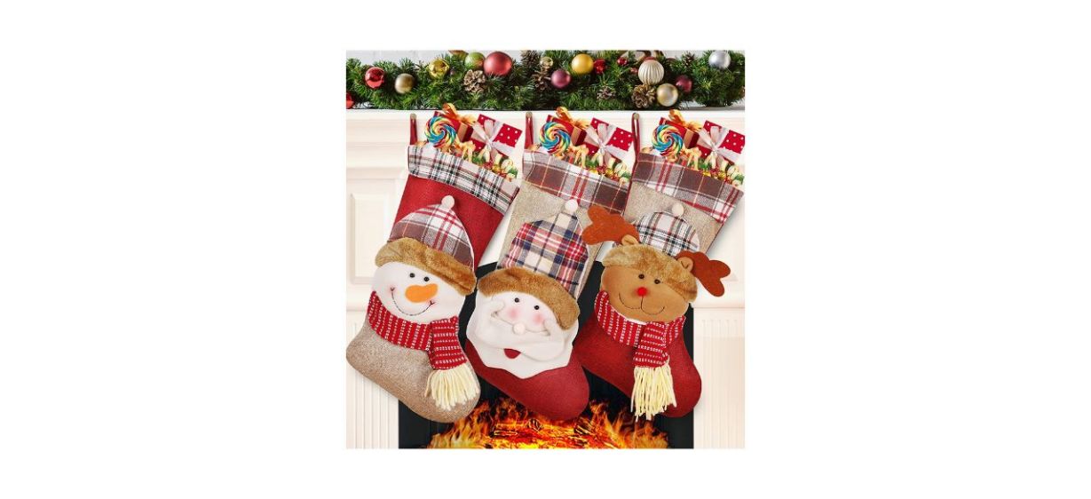 Best DG-Direct Christmas Burlap Stockings