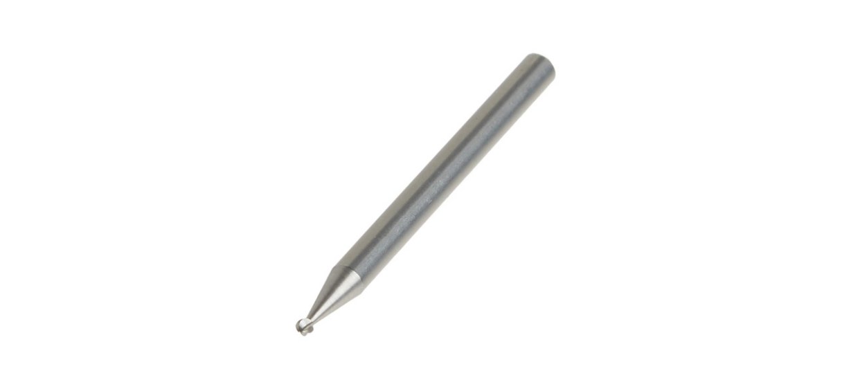 A small rotary tool bit with a really small spherical point on the end of it