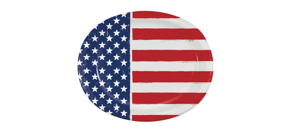 Best Way to Celebrate! American Flag Oval Disposable Paper Plates Best Way to Celebrate! American Flag Oval Disposable Paper Plates