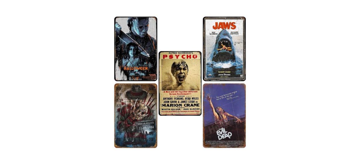 Best Hulowal Vintage Five-Piece Retro Horror Film Metal Signs