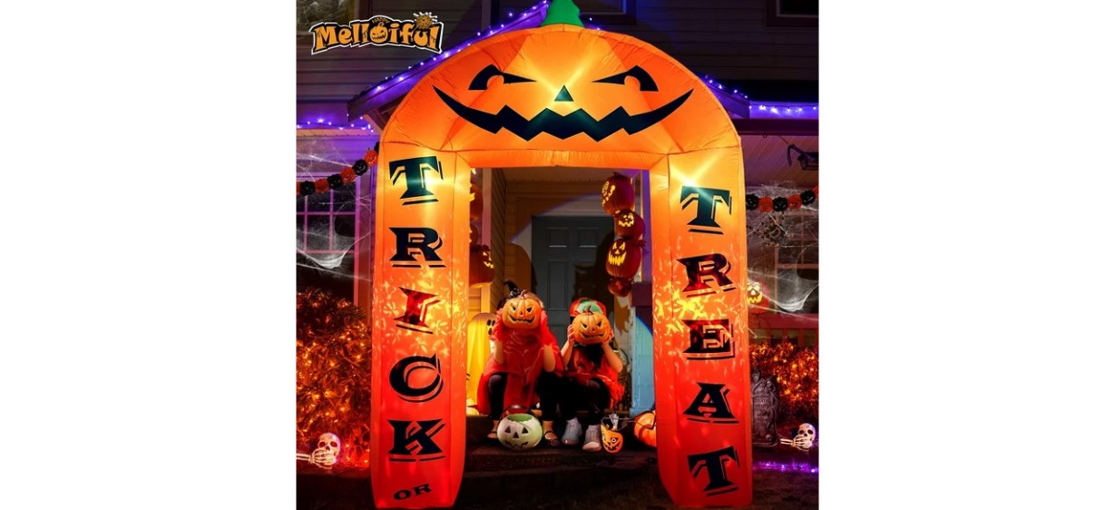 Orange and black Halloween Inflatable Pumpkin Archway Orange and black Halloween Inflatable Pumpkin Archway