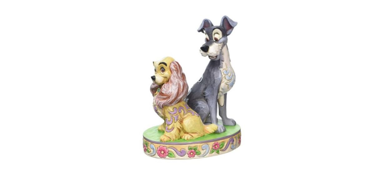 Disney Traditions Lady and The Tramp 60th Anniversary Figurine on white background