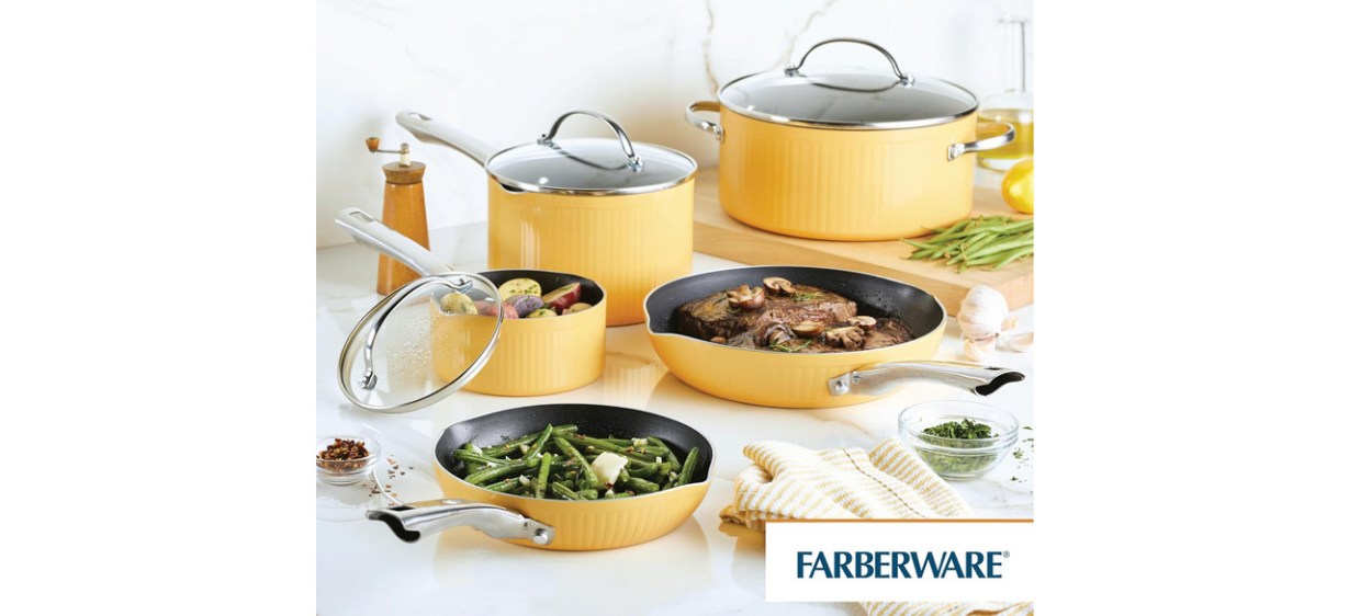 Farberware Style Nonstick Cookware Set in Yellow