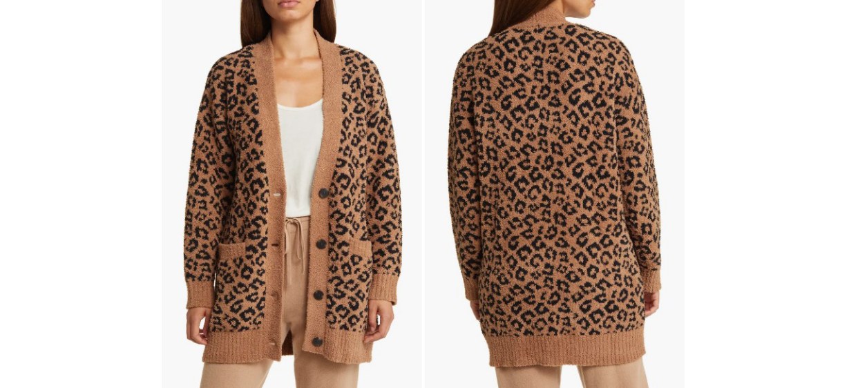Front and back view of best-nordstrom-loungewear-sale-UGG Joselyn Lounge Cardigan
