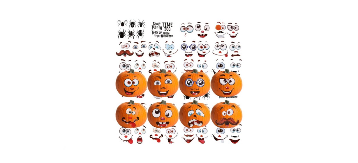 best Outus 60-Piece Halloween Pumpkin Face Stickers