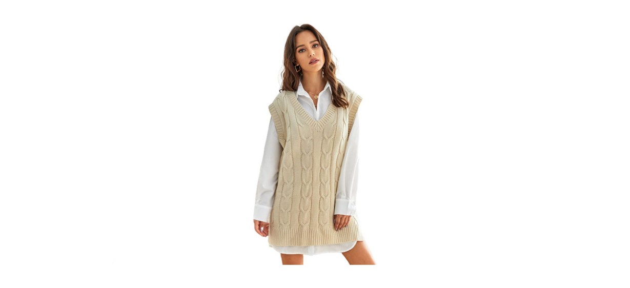 best Romwe Women's Oversized Sweater Vest