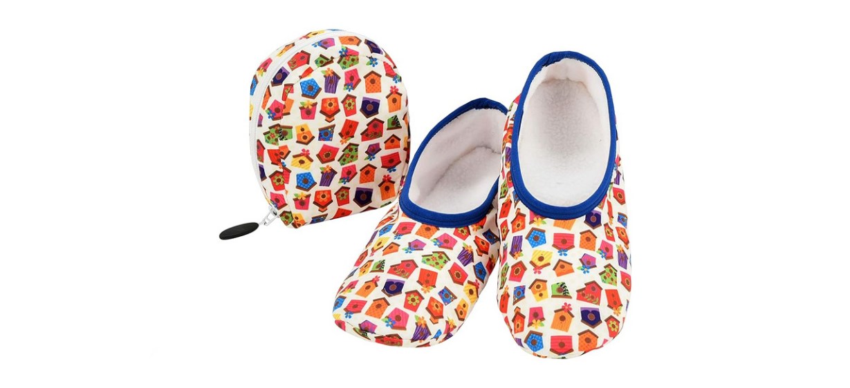 Snoozies Skinnies Slippers &amp; Travel Pouch