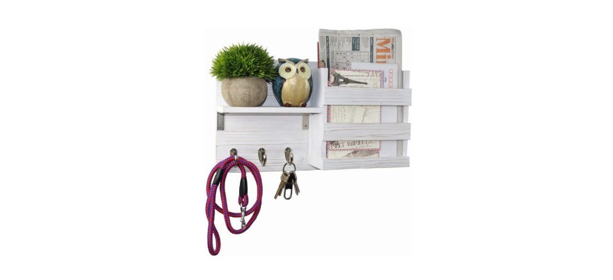 Spiretro Wall-Mounted Wooden Entryway Mail Organizer