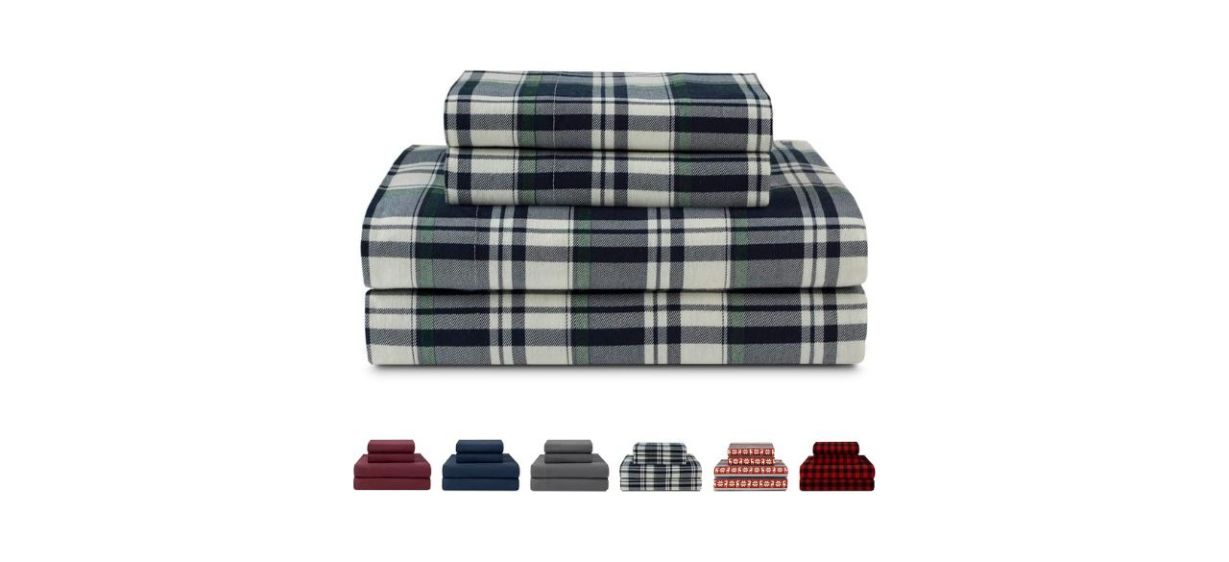 Best Thread Count  Cotton Double Brushed Flannel Sheet Set