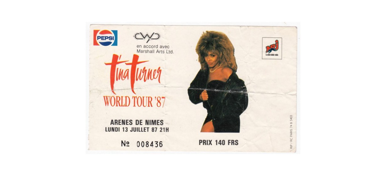 Tina Turner Original Vintage 1987 Concert Ticket Tina Turner Original Vintage 1987 Concert Ticket