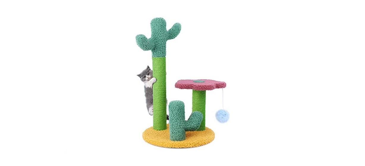 best Tneltueb Three-Tier Cactus Scratching Post