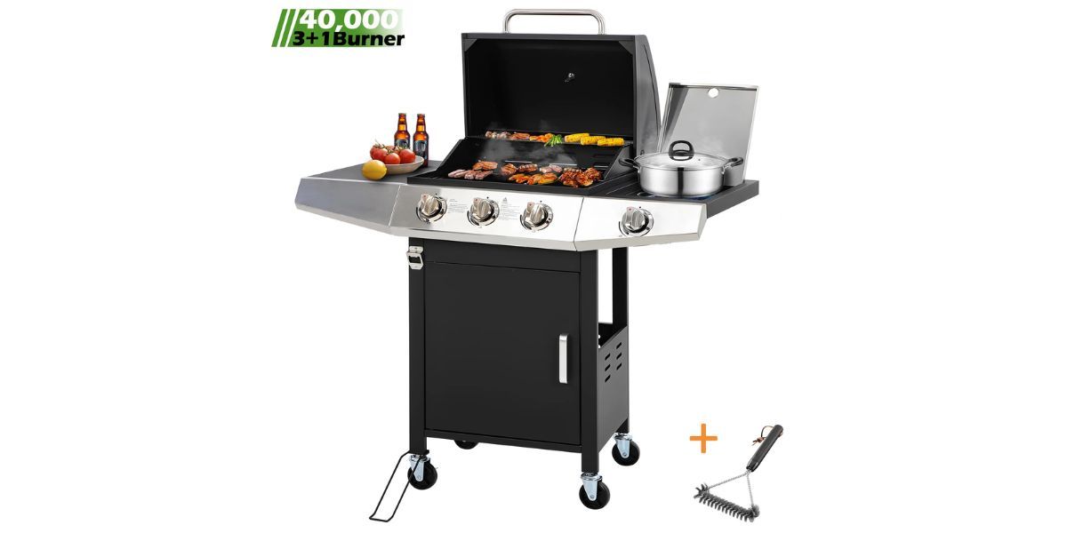 Seizeen Gas Grill with Side Burner