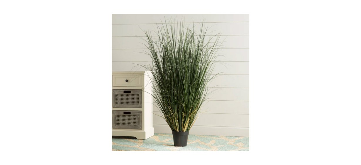 Sand &amp; Stable PVC Artificial Potted Green Curled Grass