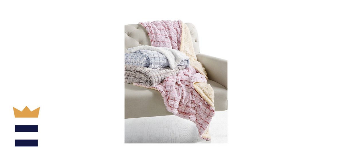 Blue Ridge Elle Home Reversible Micromink to Faux-Sherpa Tie-Dye Throw