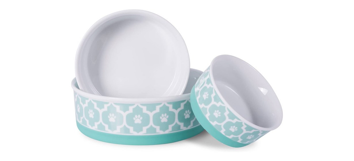 Bone Dry Lattice Collection Pet Bowl Set