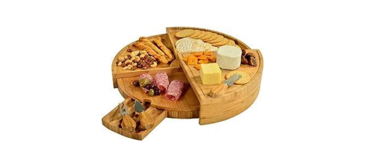 Picnic at Ascot Patented Bamboo Cheese/Charcuterie Board with Knife