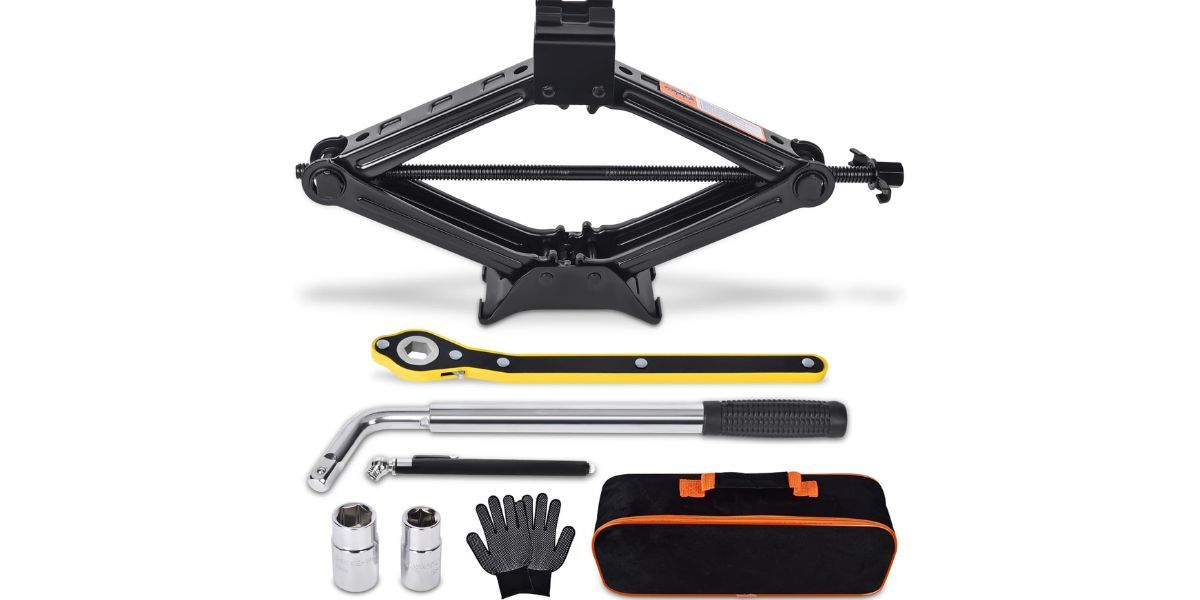 Gurduenon Car Jack Kit Scissor Jack for Car 2 Ton