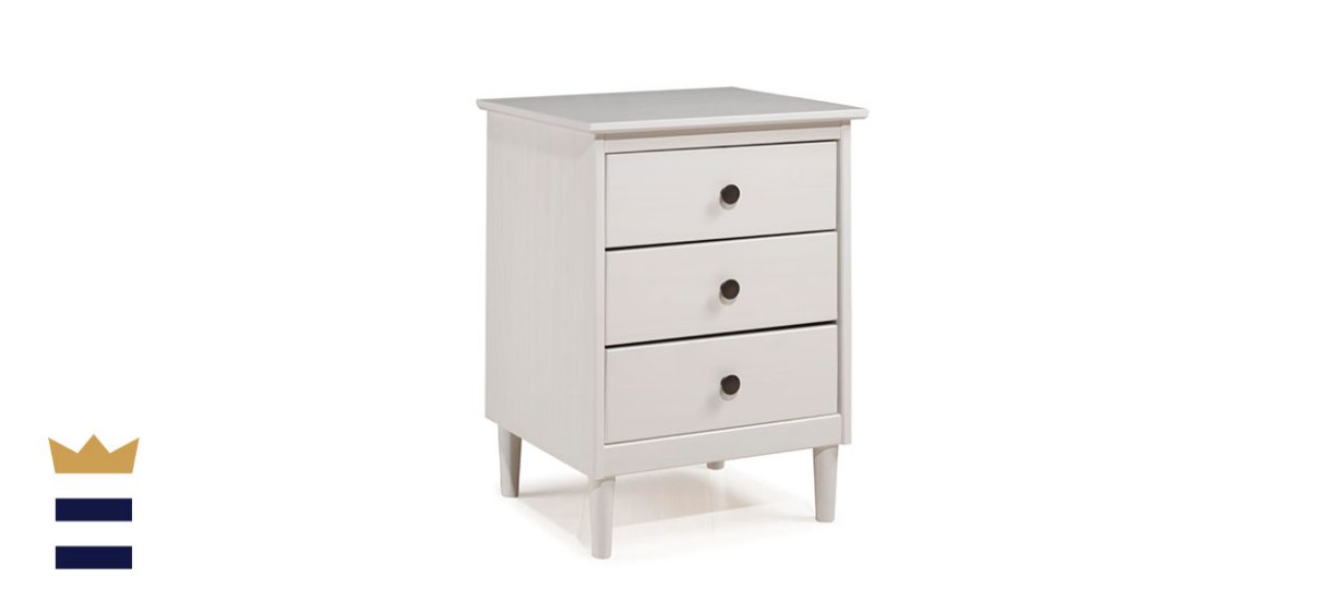 Edison Furniture Company Modern 3 Drawer White Nightstand Set 