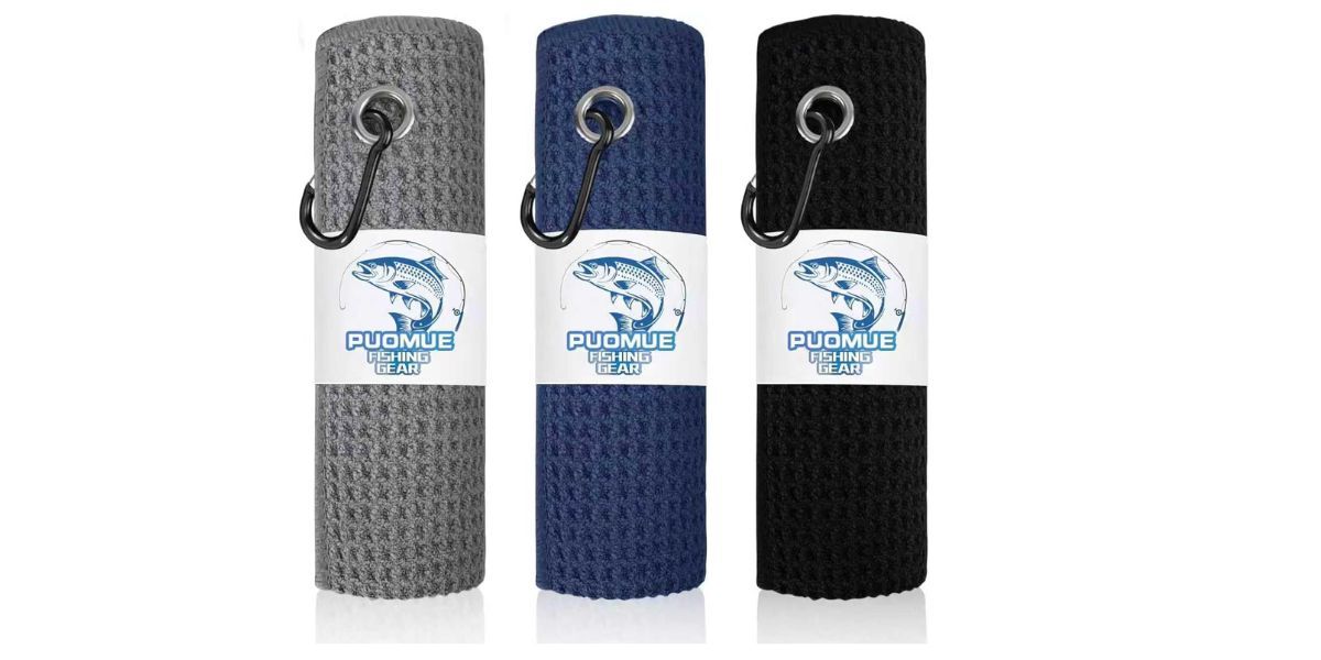 Puomue 3 Pack Microfiber Fishing Towels with Clip