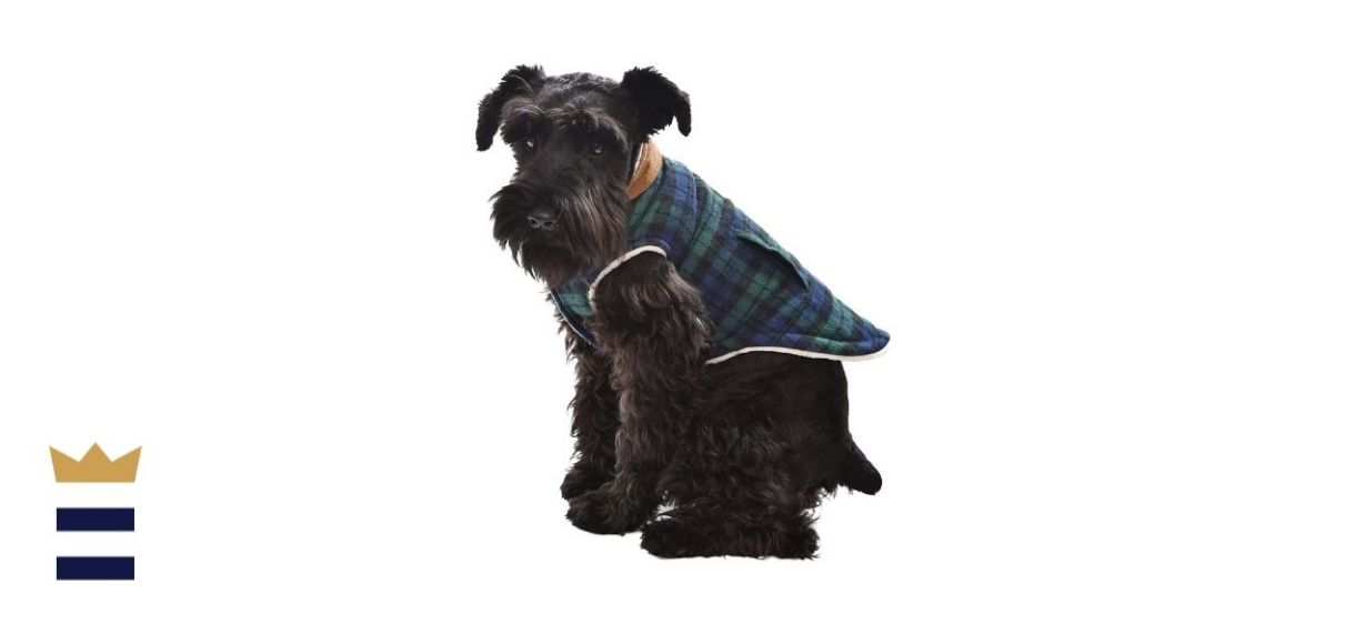 Flannel cable knit dog sweater