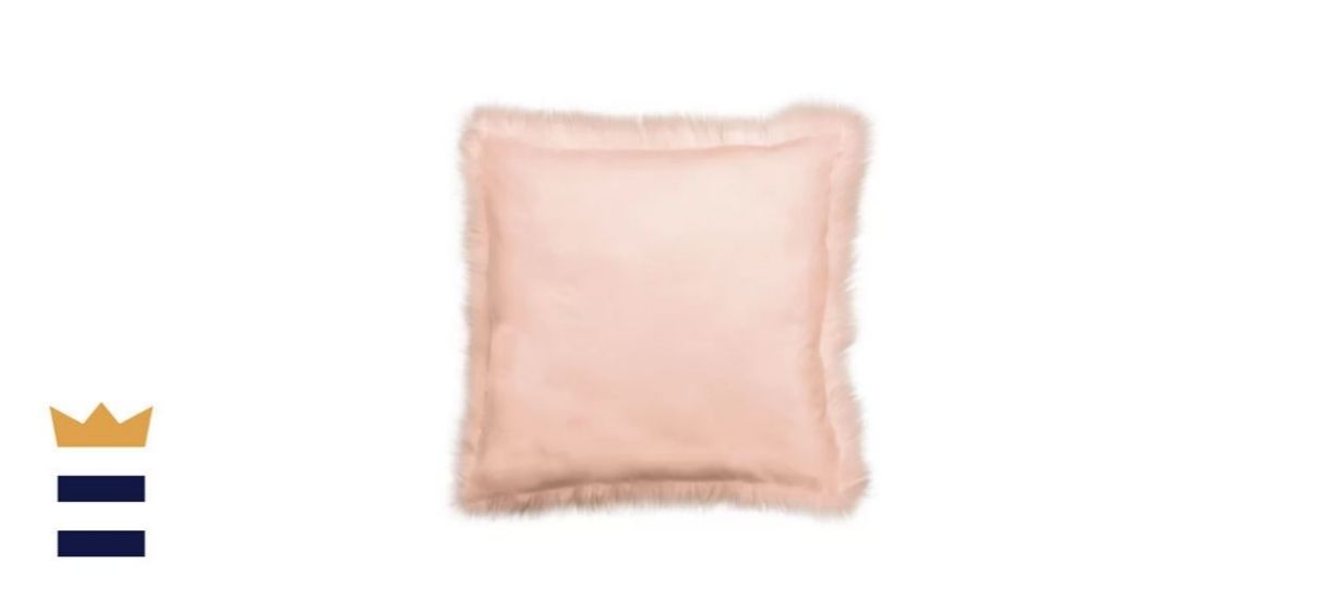 Gustin Square Faux Fur Combined Insert and Cover Throw Pillow Set