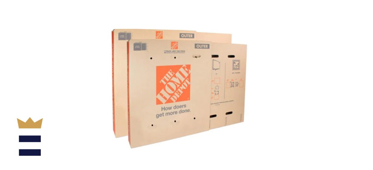 Heavy-Duty Large Adjustable TV and Picture Moving Box with Handles 