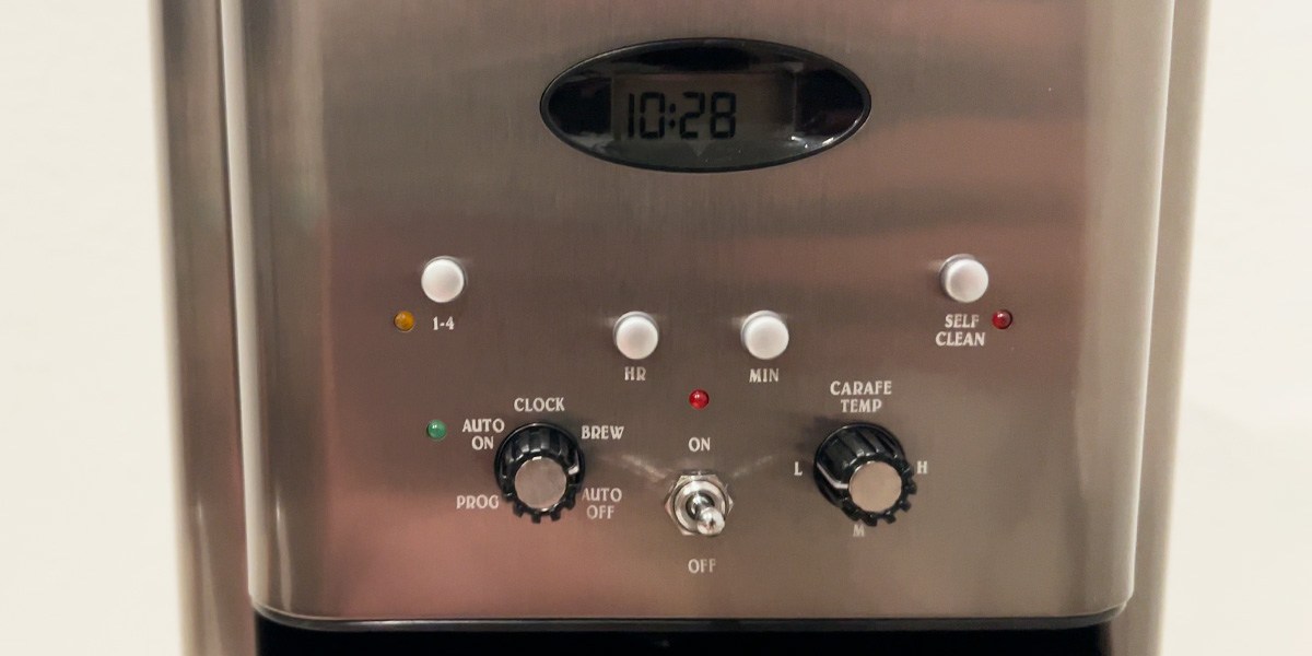 Closeup image of Cuisinart Brew Central control panel