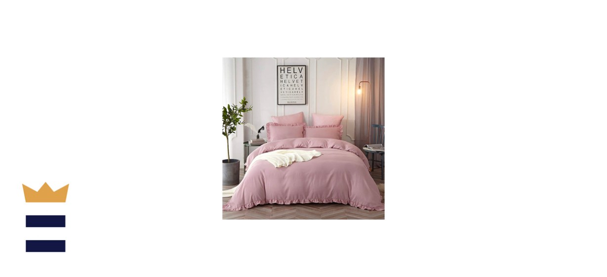 HYPREST Duvet Cover Set Soft Comfortable Farmhouse Ruffled