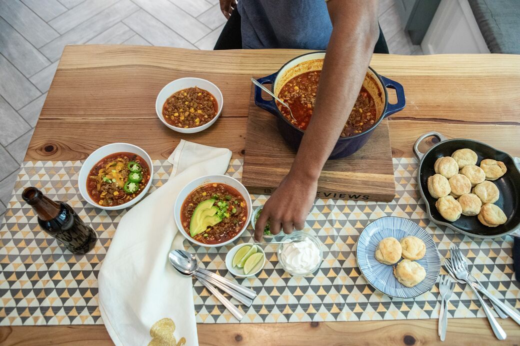 Farmhouse table with reclaimed wood