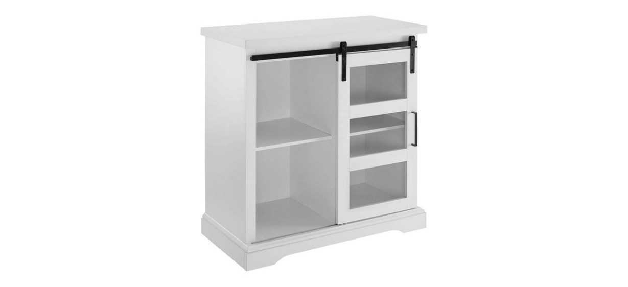 Best Walker Edison Weston Modern Farmhouse Sliding Glass Door Storage Console