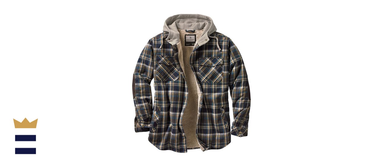 Legendary Whitetails Camp Night Berber Lined Hooded Flannel Shirt Jacket