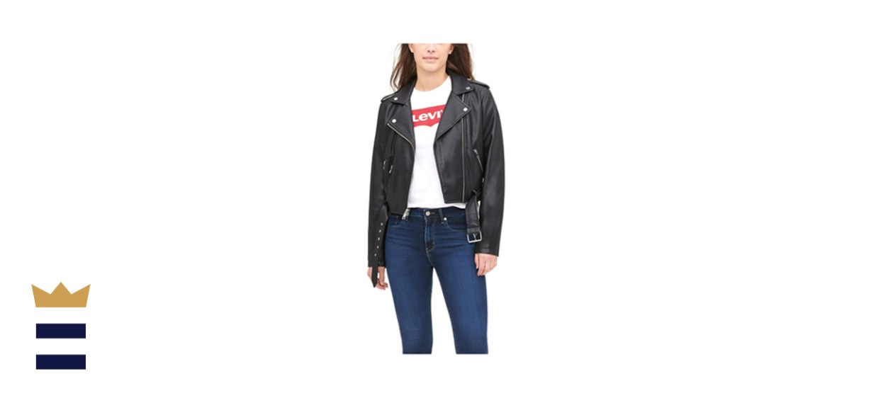 Levi's Women's Faux Leather Belted Motorcycle Jacket