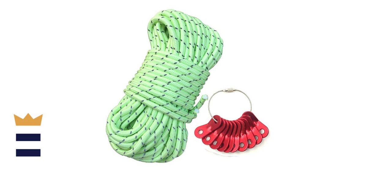 Liluo Glow in the Dark, Reflective Guy Line