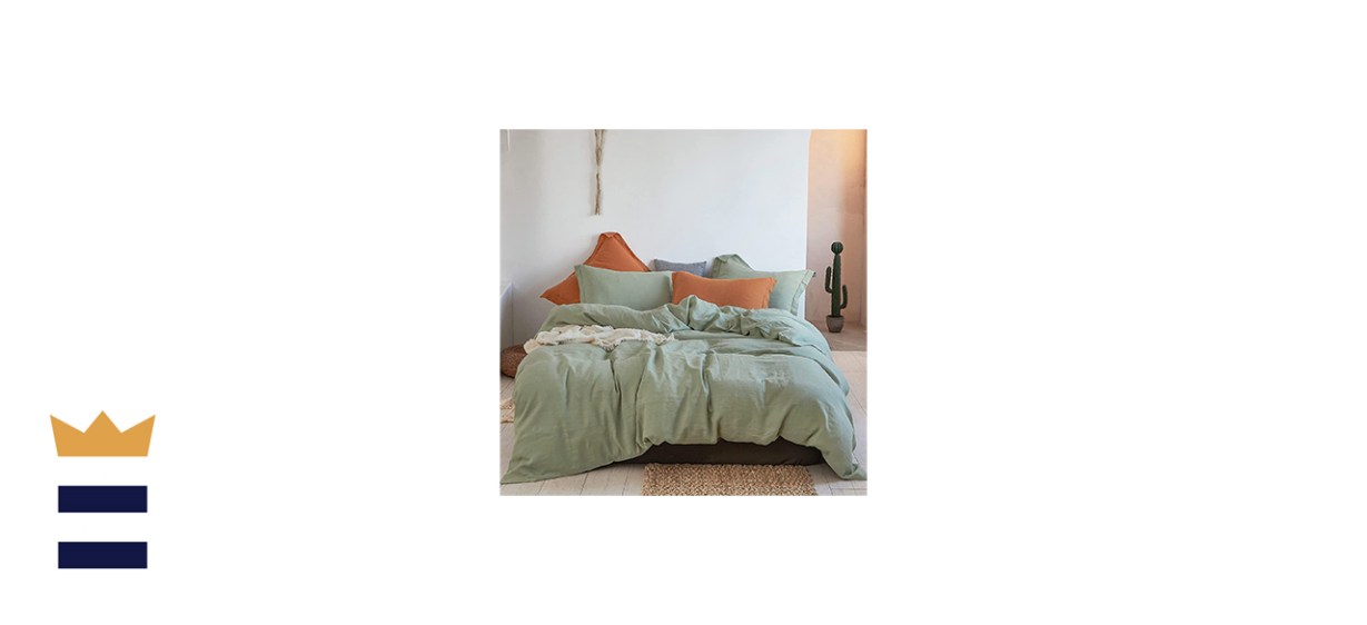 Simple &amp; Opulence Store Linen Green Duvet Cover