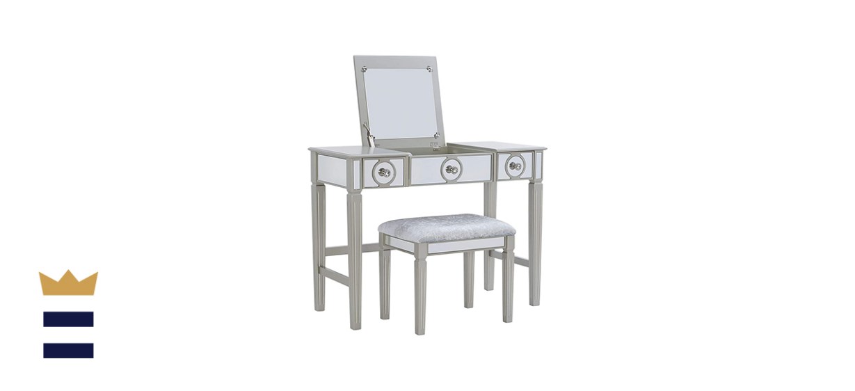 Linon Home Decor Vanity Set, Silver