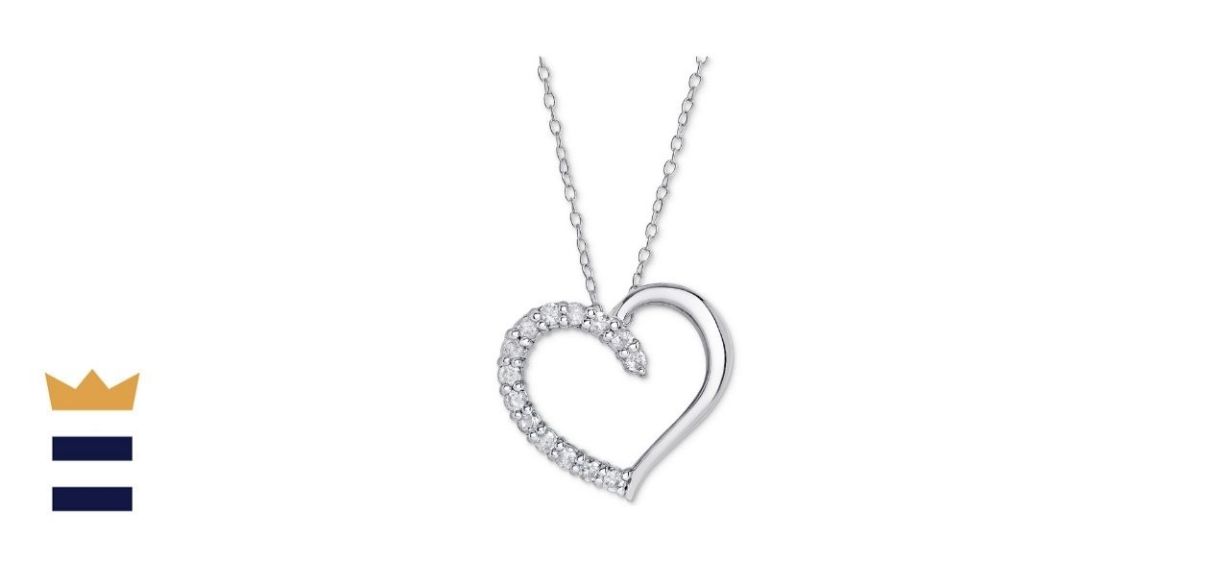 Macy's Diamond Heart 16-Inch Pendant Necklace