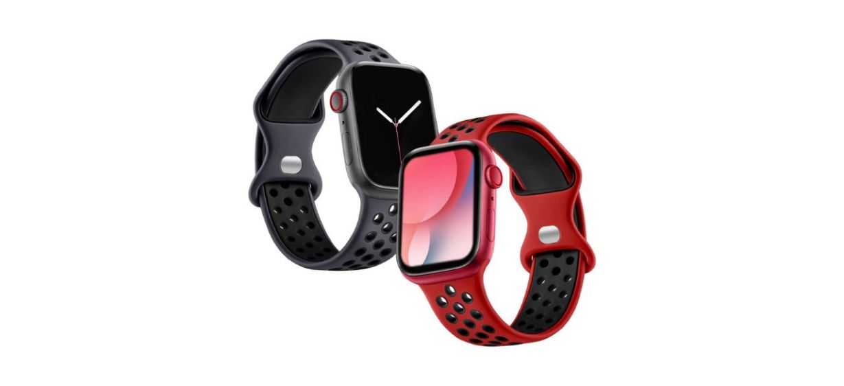 Maledan Two-Pack of Breathable Silicone Apple Watch Bands