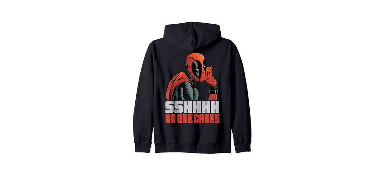 Marvel Deadpool “Shhh No One Cares” Zip-Up Hoodie