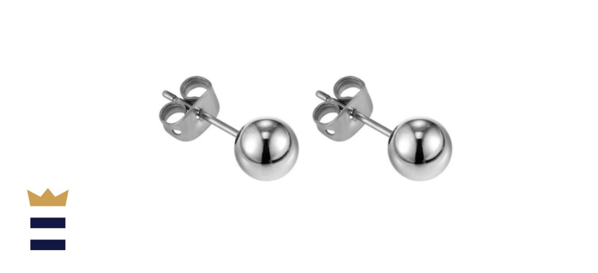  Medical Graded Titanium Ball Post Stud Earnings - Hypoallergenic For Sensitive Ears