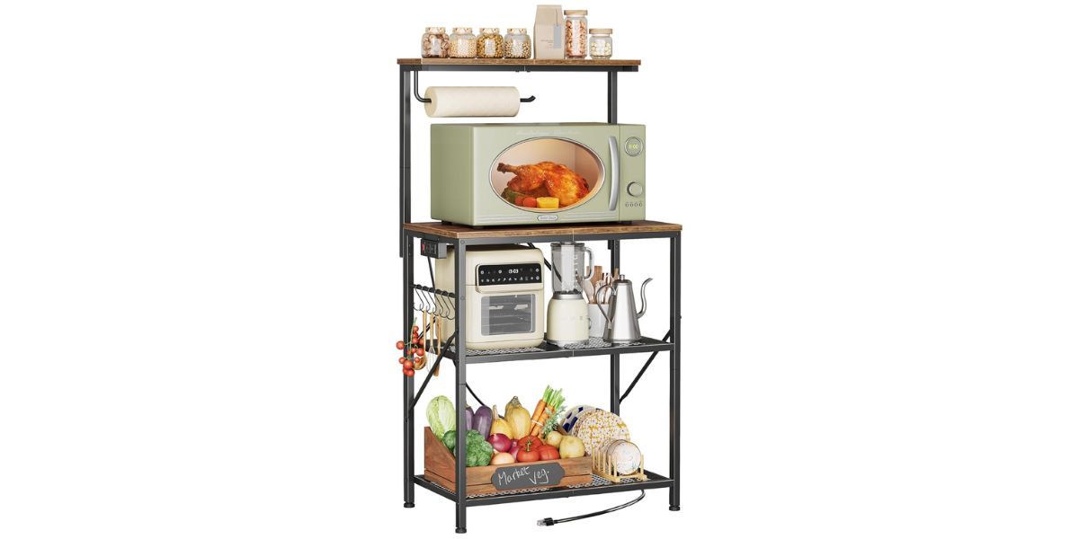 Huuger 4-Tier Bakers Rack