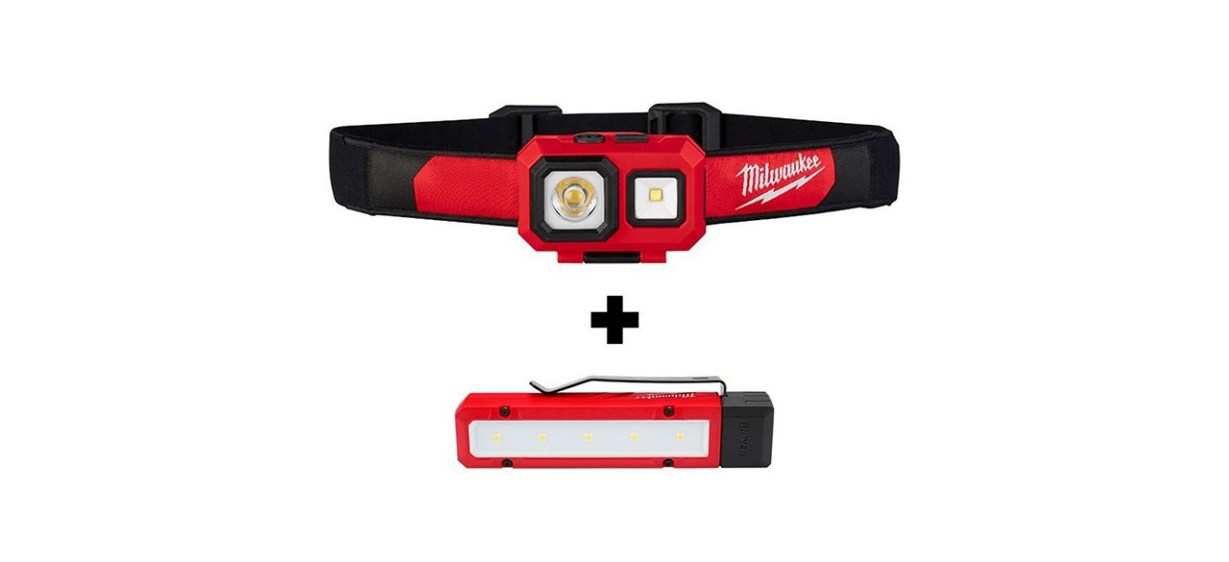 Milwaukee 450 Lumens LED Spot/Flood Headlamp with 300 Lumens LED Magnetic Flood Light