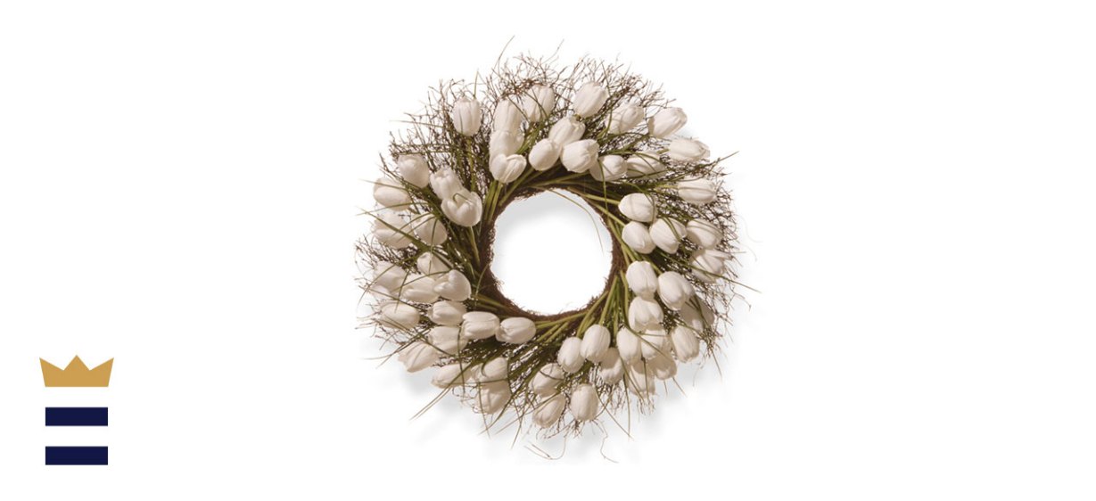 National Tree Company 24 in. White Tulip Wreath