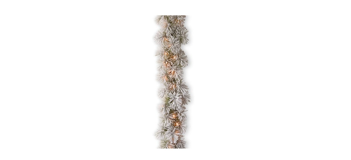 National Tree Company Pre-Lit Snowy Bristle Pine Garland