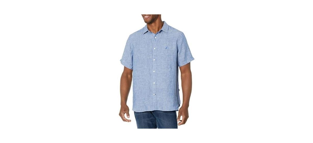 best Nautica Linen Short Sleeve Shirt